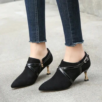 

Karinluna 2020 On Sale Kid Suede Leather High Heels Elegant Women Shoes Women Pointed Toe Spring Pumps