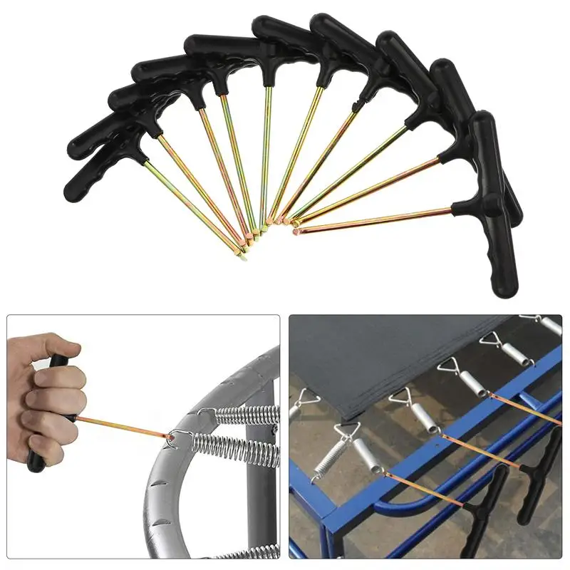 

10pcs Trampoline Spring Pull Tool T-Hook for Outdoor Mat Trampoline Install Your Jump Pad Hand Pull Tool