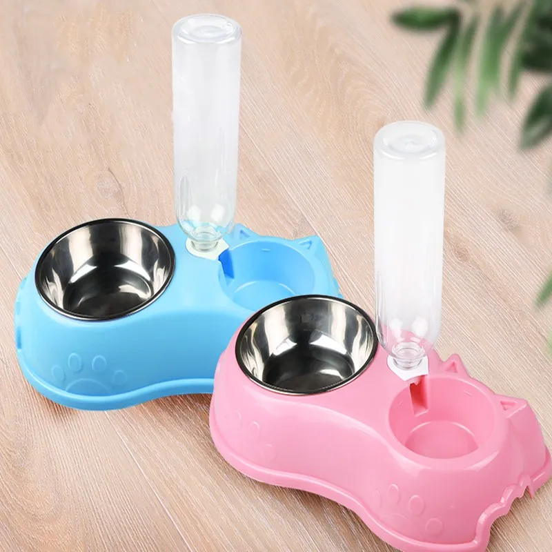 

1pcs Dual Port Dog Cat Pets Automatic Water Dispenser Feeder Bowl Utensils Pet Drinking Water Feeder Bowl DropShipping