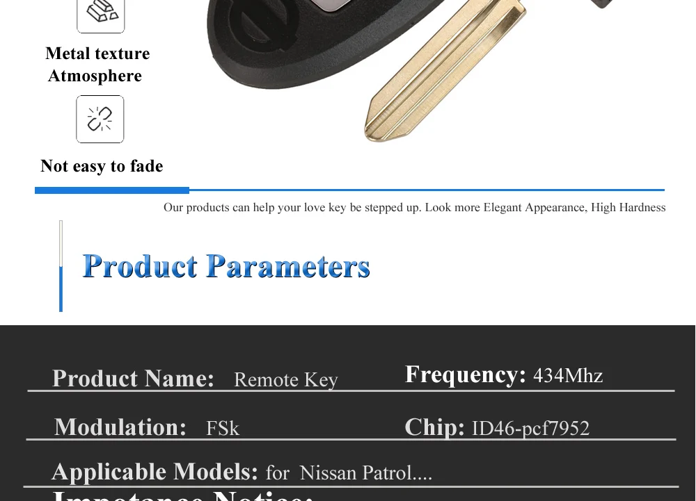 Keyforkess keykeyless per Nissan Patrol Armada 5 pulsanti 433.92Mhz FSK ID46 Pcf7952 Chip Smart Remote Car Key Fob 11 Keyforkess keykeyless per Nissan Patrol Armada 5 pulsanti 433.92Mhz FSK ID46 Pcf7952 Chip Smart Remote Car Key Fob - H3270791fd16b4d8593782007a728850bC
