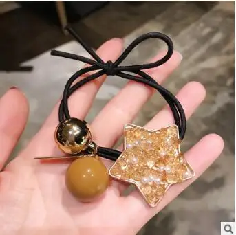 60 шт./лот DIY мульти пентаграмма резинка для волос со стразами высокопрочный шарики жемчужные резинки для волос Инструменты для укладки аксессуары HA843