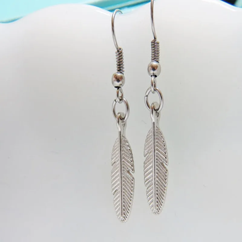 New Fashion Feather Leaf Earrings Alloy Plating Gold and Silver Tassel for Women | Украшения и аксессуары
