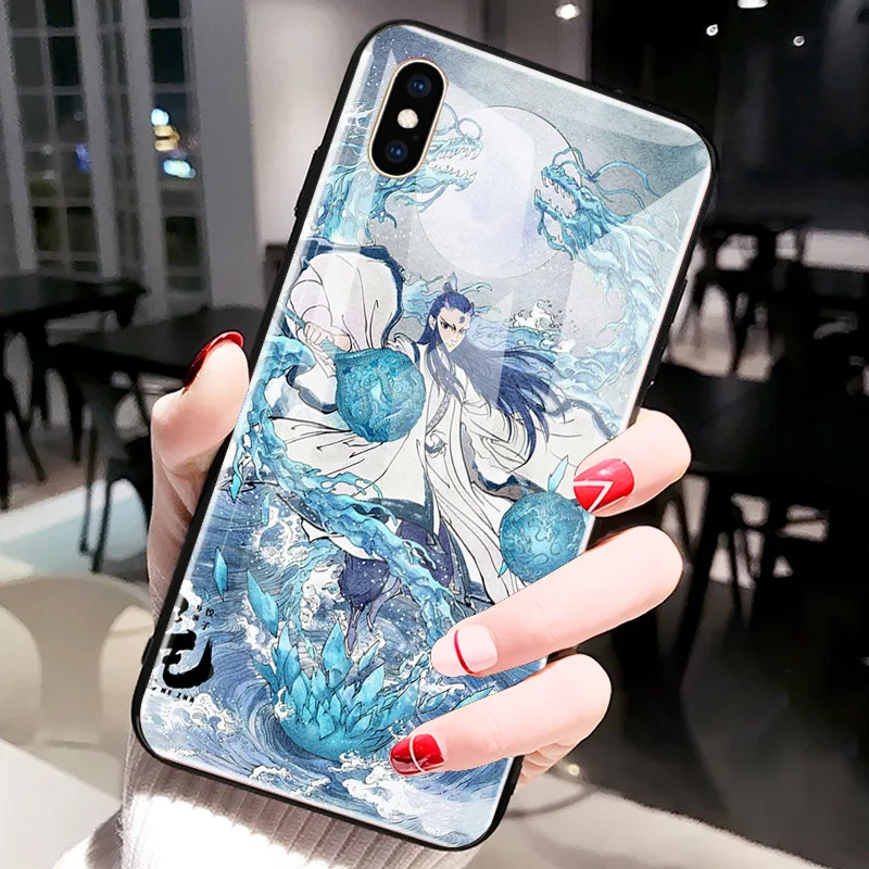 N7 Для iPhone XS MAX XR XS i8 i8 Plus i7 i7 Plus Сказочный защитный чехол из закаленного стекла Nezha для iPhone 6 6s Plus - Цвет: N7