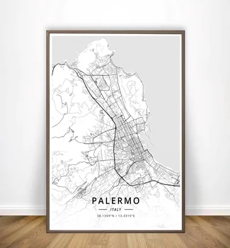 

Palermo,Palma,Panama City,Paramaribo,Pattaya,Perm Russia,Perpignan,Modern City Map Canvas Art Print Home Room Decor Poster