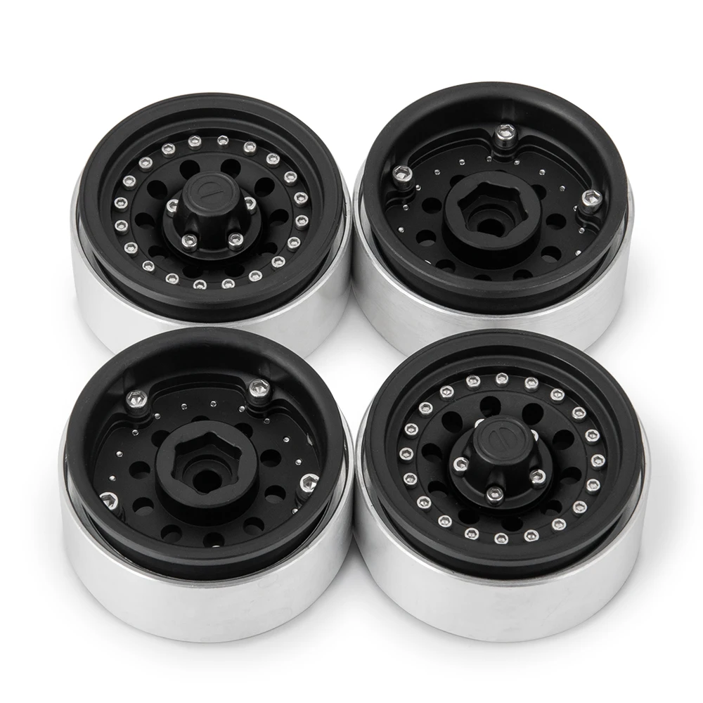 YEAHRUN Black1.9 ''металлические Beadlock колеса диски для 1/10 RC Гусеничный осевой SCX10 Traxxas TRX4