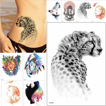 

21*15cm new Waterproof Temporary Tattoo Sticker wolf tiger animals pattern tattoo Water Transfer body art fake tattoo women men