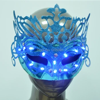 

LED Mask Glowing Mask With Battery LED Clothing Light Party Prop Women's Luminous Mask Masquerade Activities Accessories