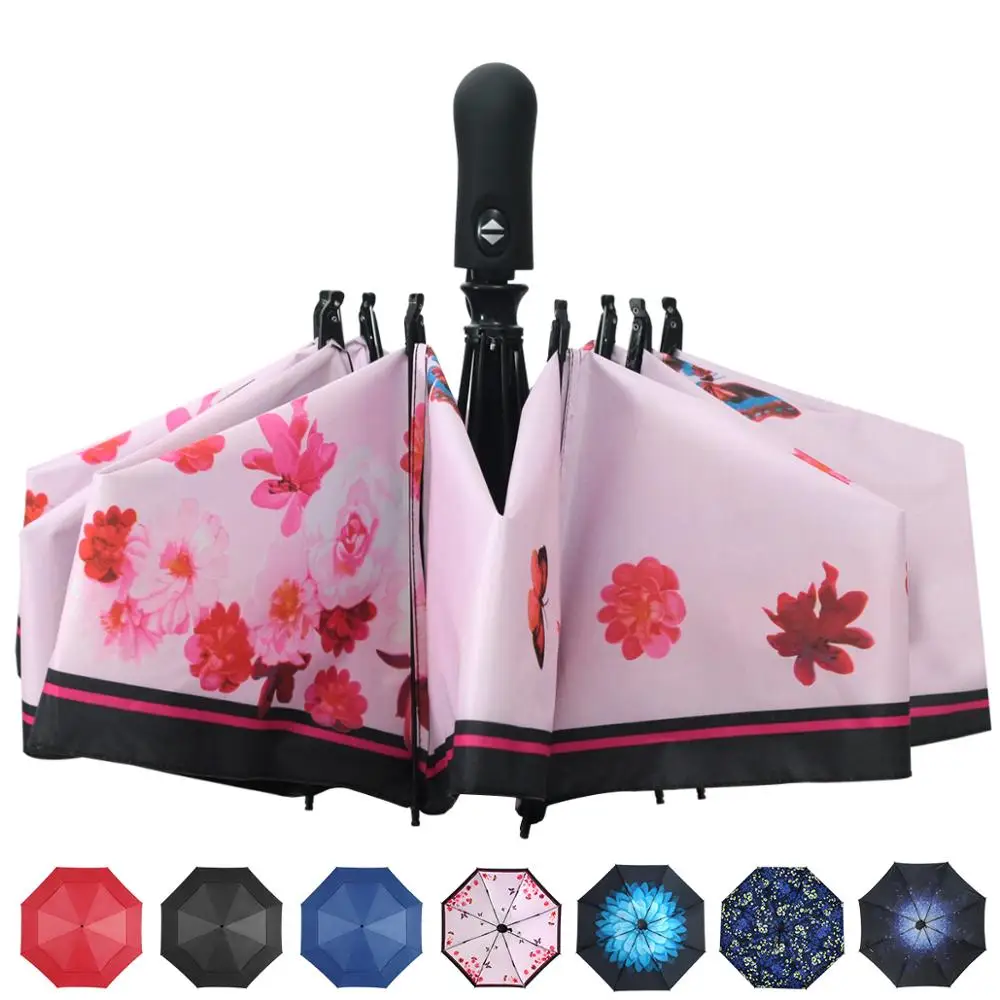

Inverted Umbrella Windproof Compact Umbrella Inside Out Reverse Umbrella Automatic Open and Close Rain Umbrella for Woman & Man
