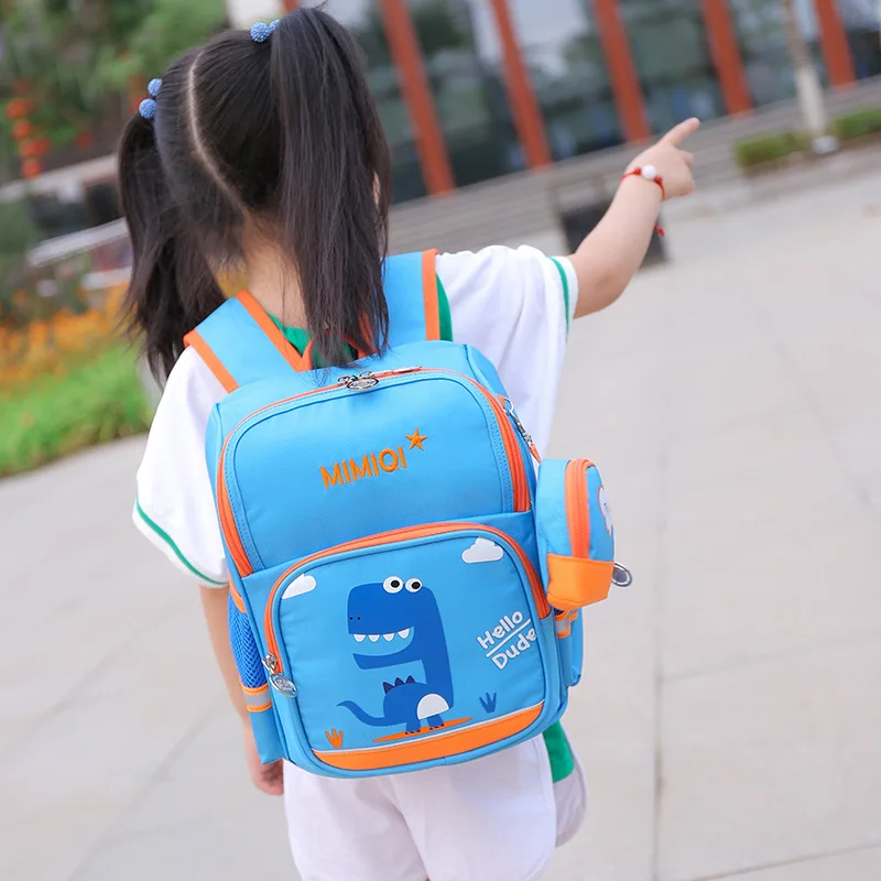 

Cartoon Dinosaur Children's Bags Kindergarten Children School Bag 1-3 Grade Young STUDENT'S GIRL'S And BOY'S Backpack Reflective