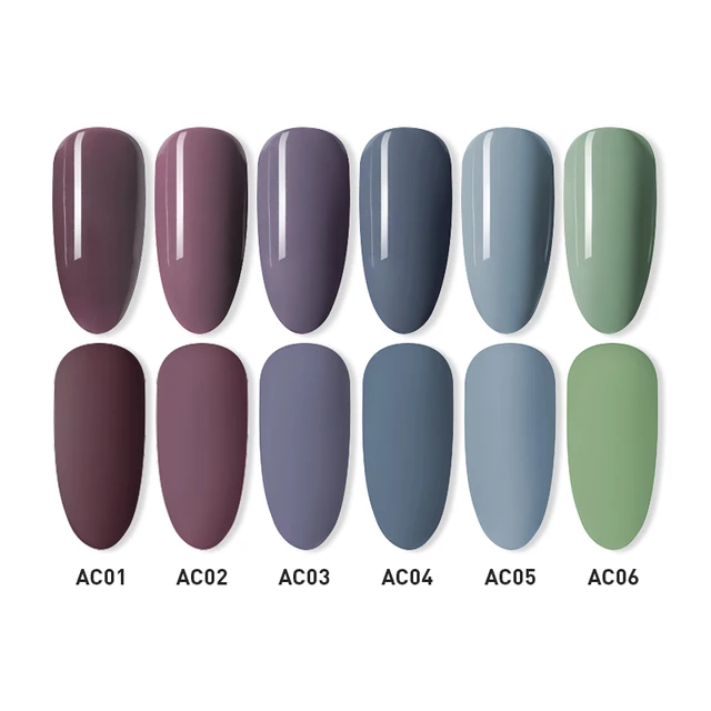 Beautilux Gel Nail Polish Lot Soak Off UV LED Semi Permanent Nails Gels Kit Lacquer Nail Art Design Varnish Wholesale Set of 6 AC01-06