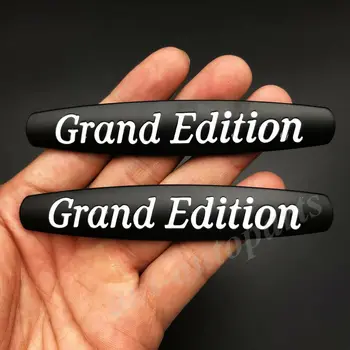 

2pcs Metal Black Grand Edition Car Fender Side Emblem Badge Decals Sticker V12