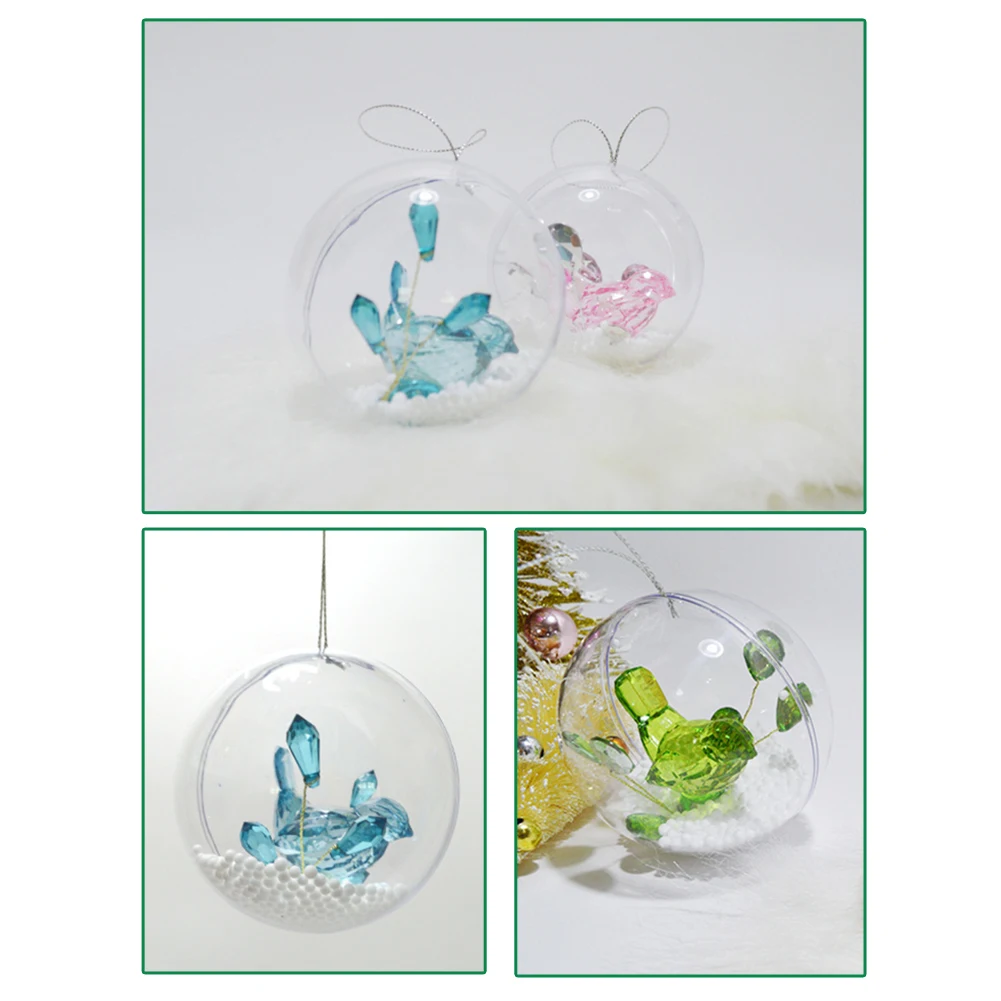 New Christmas Transparent Balls DIY Bauble Xmas Tree Decorations Ball Hanging Ornaments Home Party Decor Supplies New O11