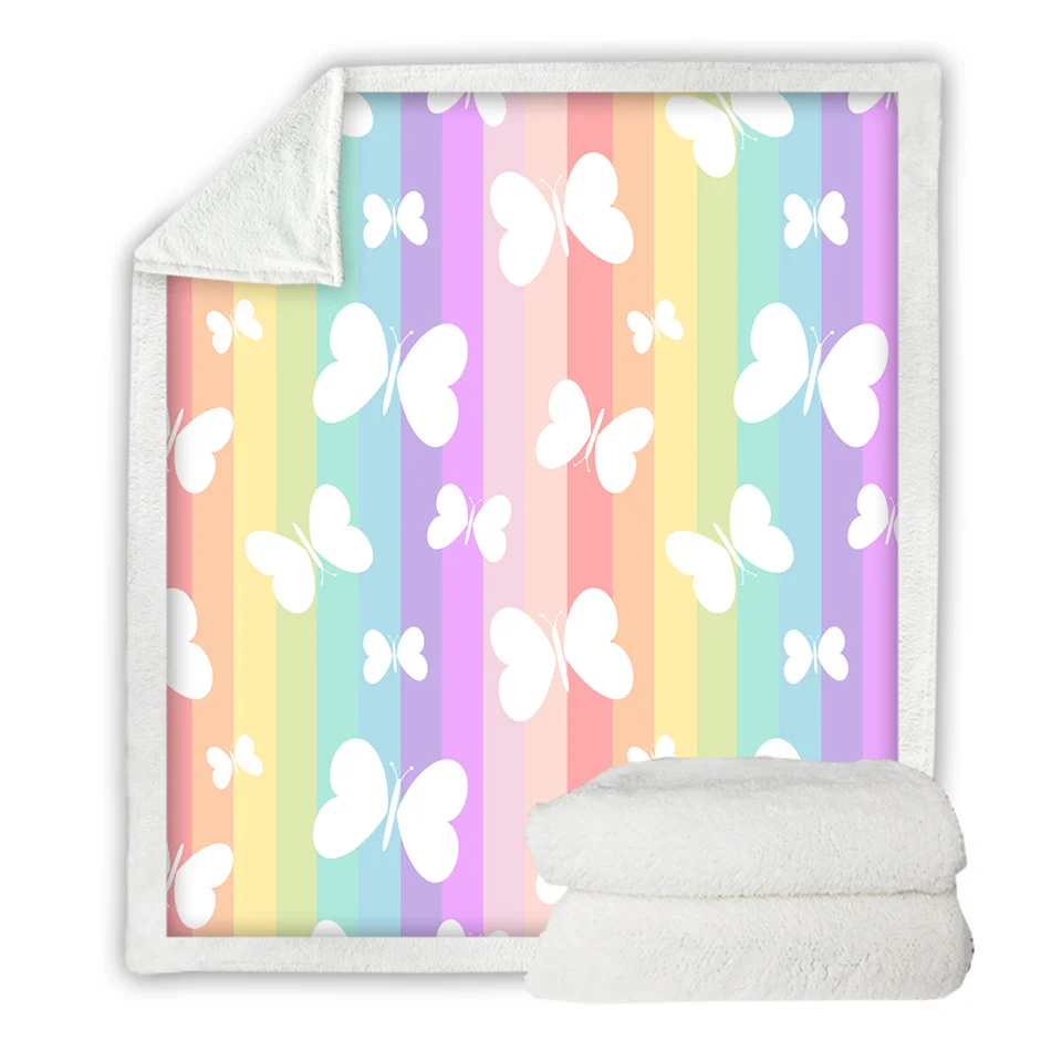 BeddingOutlet одеяло из искусственного меха с летающими бабочками для кроватей, плюшевое одеяло с бабочками для детей и взрослых, постельные принадлежности 150x200 - Цвет: 13
