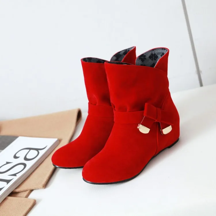 

Big Size 9 10 11 12 boots women shoes ankle boots for women ladies boots shoes woman winter Solid color round head sleeve