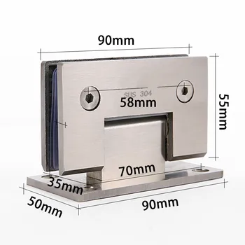 

Stainless steel door holder with stainless hinge and for double shower room