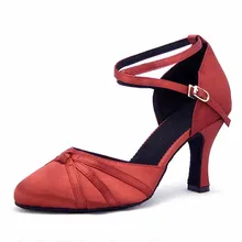 Calcados Feminino, Фабричный магазин, профессиональная атласная Женская обувь для танцев, латинских танцев, бальных танцев, танго, танцевальная обувь с закрытым носком