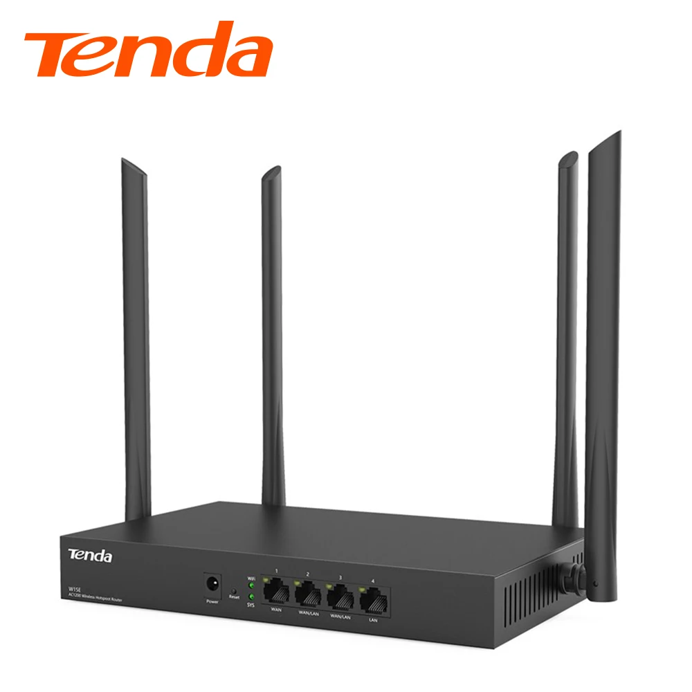 Tenda W15Ev2.0 беспроводной маршрутизатор AC1200 Wi-Fi ретранслятор с 4 антеннами высоким