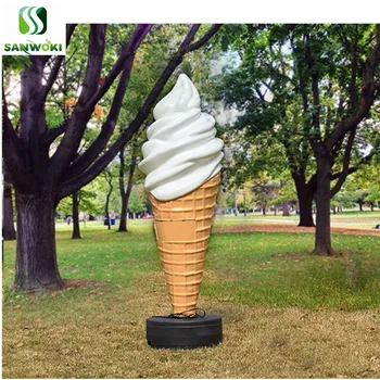 

Plastic 1.5m LED lighting ice-cream ice cream cone light model for advertising used outdoor ice cream Decoration lamp