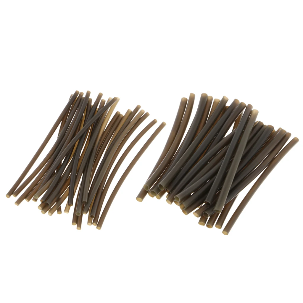 50pcs Heat Shrink Tubing Rig Tube Sleeves Fishing Hair Rigs Hook DIY Terminal Tackle 1mm 2mm
