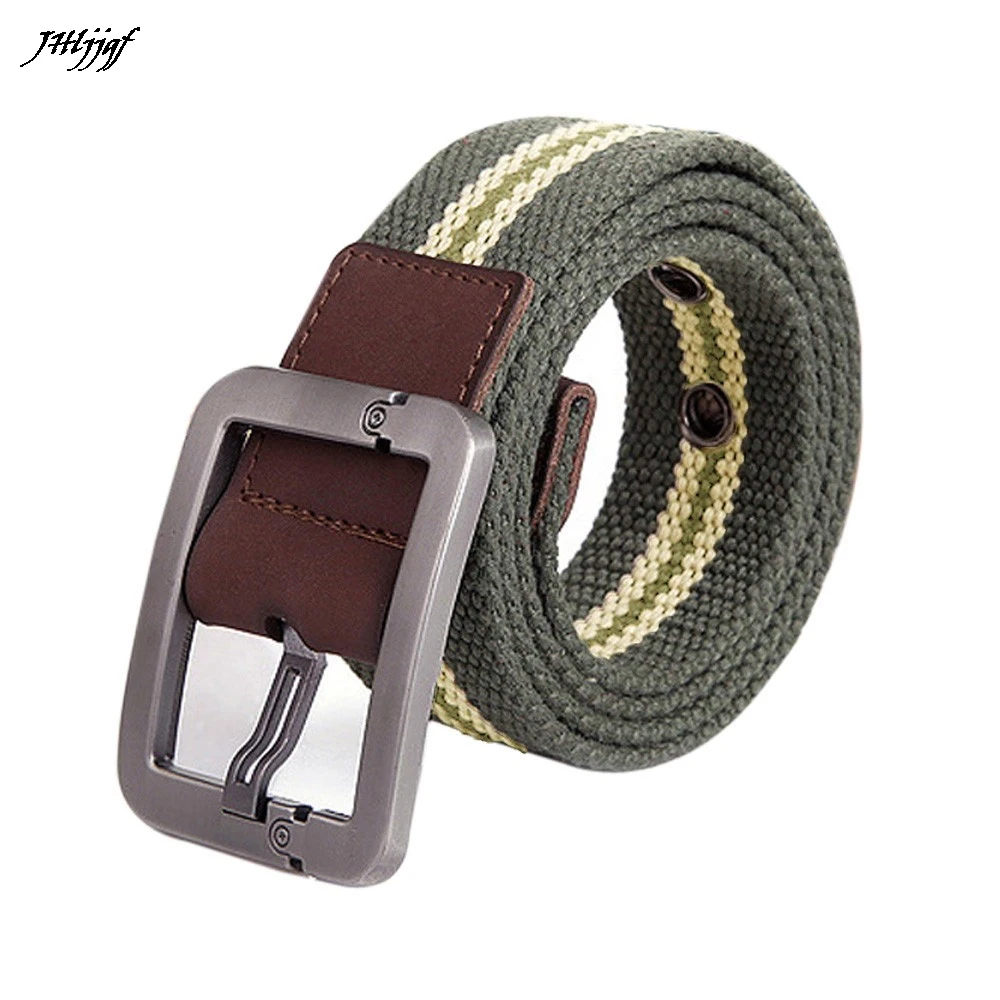 

Man Women Automatic Square Buckle Waist Strap Sports Outdoor Knit Canvas Belts