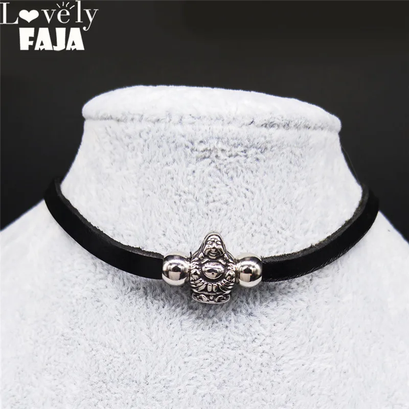 Кожа Нержавеющая сталь Maitreya Neckless серебряного цвета ожерелья подвески ювелирные