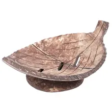 

1PC Creative Handmade Natural Wooden Bathroom Soap Dish Box Container Kitchen Tub Storage Cup Rack Soap Holder leaf