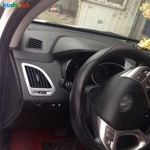 Для hyundai Tucson ix35 2011 2012 2013 матовые внутренние молдинги вентиляционное отверстие Крышка Кондиционера выход отделка 2 шт