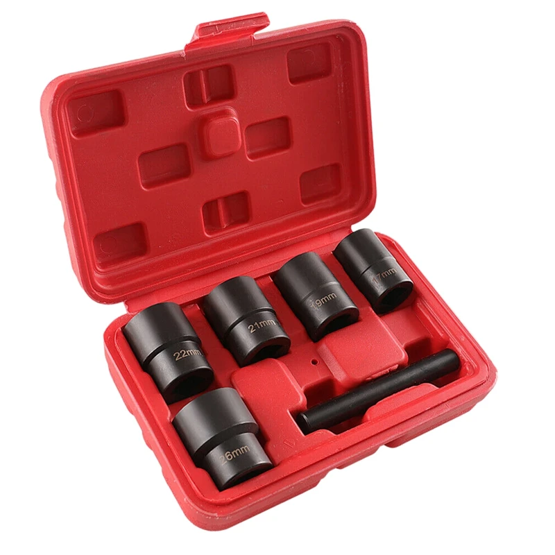 Hot Sale 6Pcs 1/2 inch Twist Socket 5 Damaged Worn Lug Nut Lock Remover Bolt Extractor Set | Инструменты