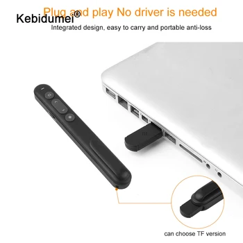 

kebidumei Wireless Presenter RF 2.4GHz Powerpoint Presentation Remote Control PPT Clicker Presentation Red Laser Pen