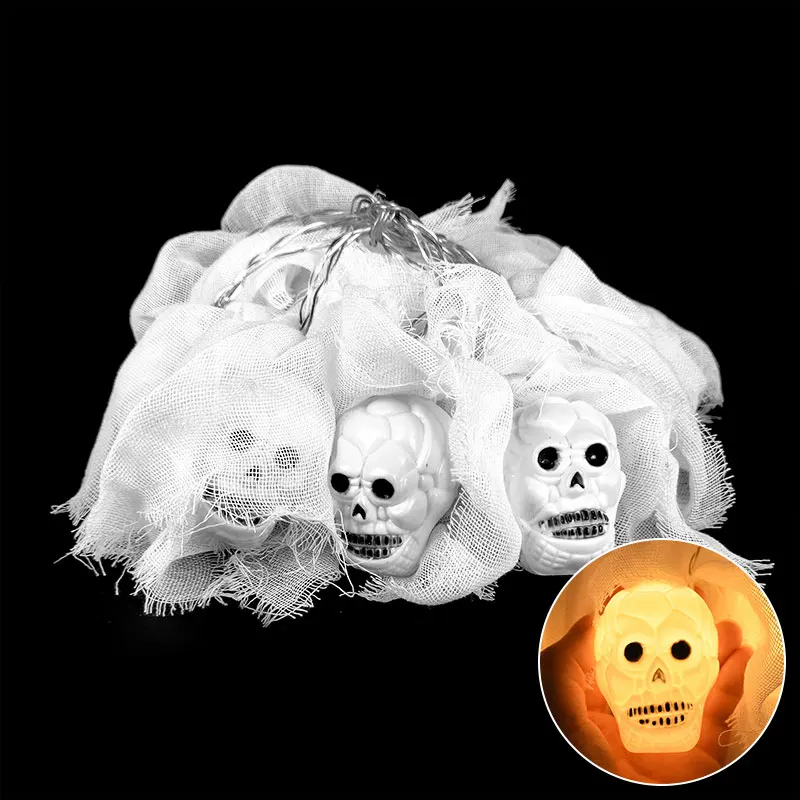 1.5m 10Led Halloween Skull Ghost Led Light String Horror DIY Hanging Lamp Festival Bar Home Party Decor Halloween Ornament