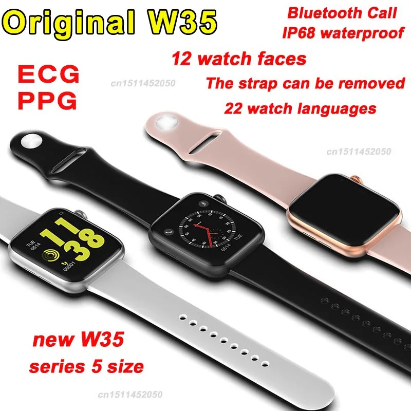Оригинальные Смарт часы W35 с Bluetooth вызовом ЭКГ монитор сердечного ритма для