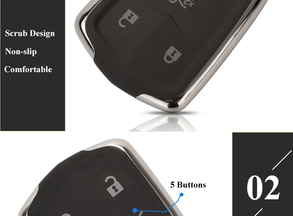 Keyforkess 4/5/6 pulsante Smart Remote Key Fob per Cadillac ESCALADE /ESCALADE ESV 2015-2019 XTS CTS CT6 ATS HYQ2EB HYQ2AB 13 Keyforkess 4/5/6 pulsante Smart Remote Key Fob per Cadillac ESCALADE /ESCALADE ESV 2015-2019 XTS CTS CT6 ATS HYQ2EB HYQ2AB - H327298d37a9547cca24342a7a1b5790d0