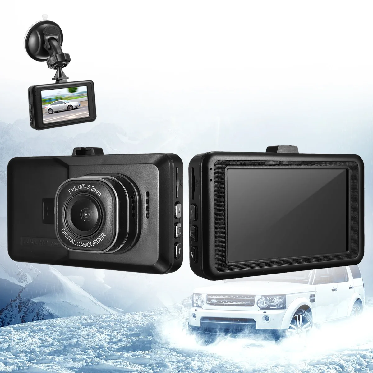 Renoster 3 дюйма 2 1080P FHD Dash Cam Автомобильная камера рекордер с видеорегистратор для автомобиля g-сенсор видеокамера видеорегистратор ночного видения