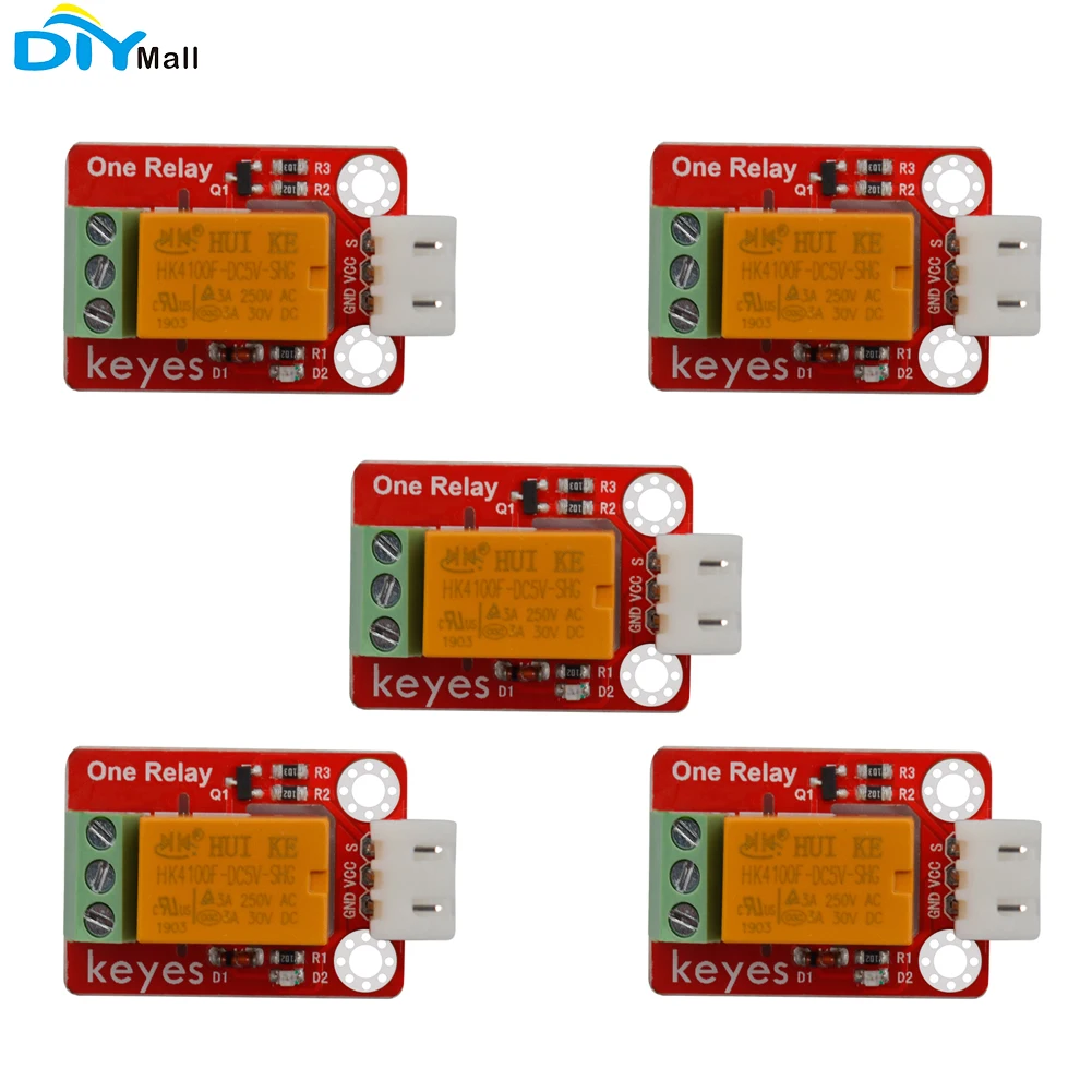 5pcs Keyes 5v One Relay 1 Channel Relay Module With Anti-reverse Plug ...
