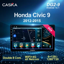 CASKA reproductor Multimedia con Android 10 y navegación GPS para Honda, autorradio 2 din con reproductor de vídeo, WIFI, 2 din, para Honda Civic 9, años 2012 a 2015, DG2 DG9