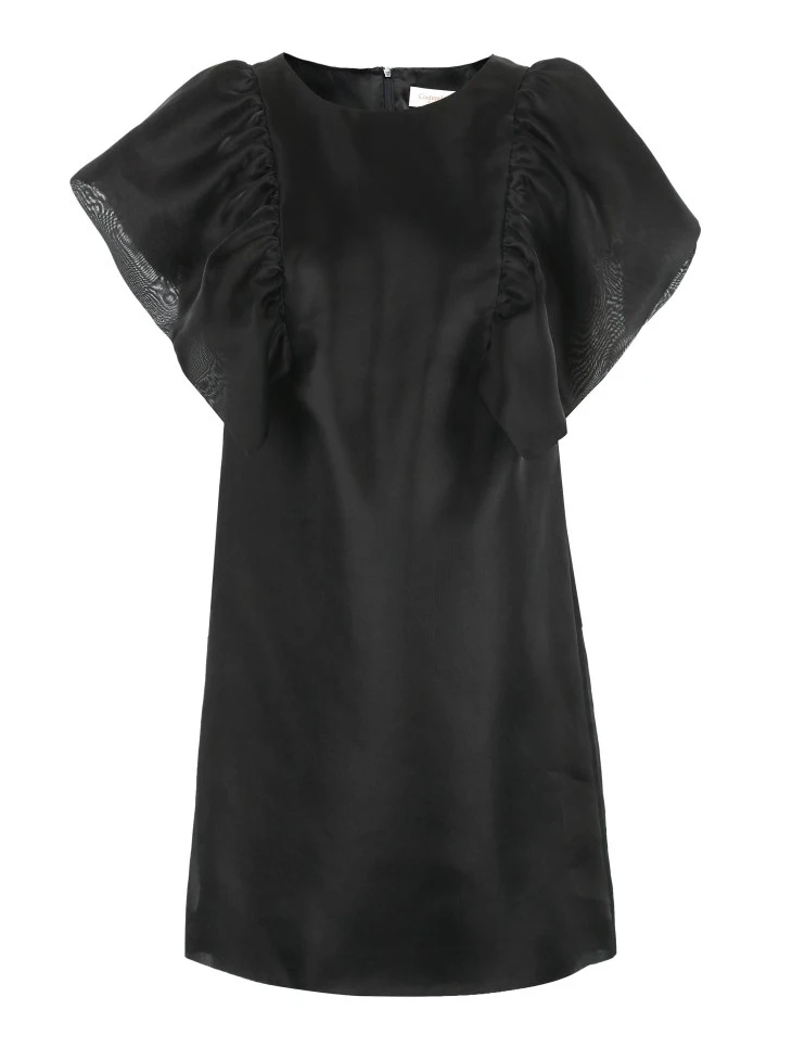 Vero Moda CoutureMade женские шелк тутового шелкопряда с оборками рукава круглый вырез вечерние платья | 31846Z502