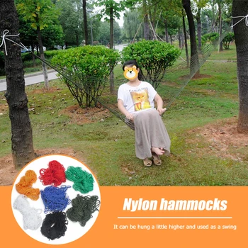 

Outdoor Camping Gardens Hammocks Swing Hanging Nylon Nets Chairs Mesh Sleeping Bed for Household Garden Ornaments