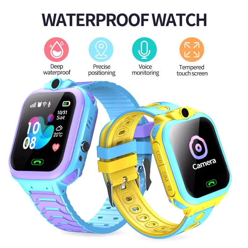 

T16 Chirldren Smart Wacth IP67 Waterproof Smartwacthes Kids Phone Watch 2G SIM Card SOS Call LBS Tracking Location Baby Watches