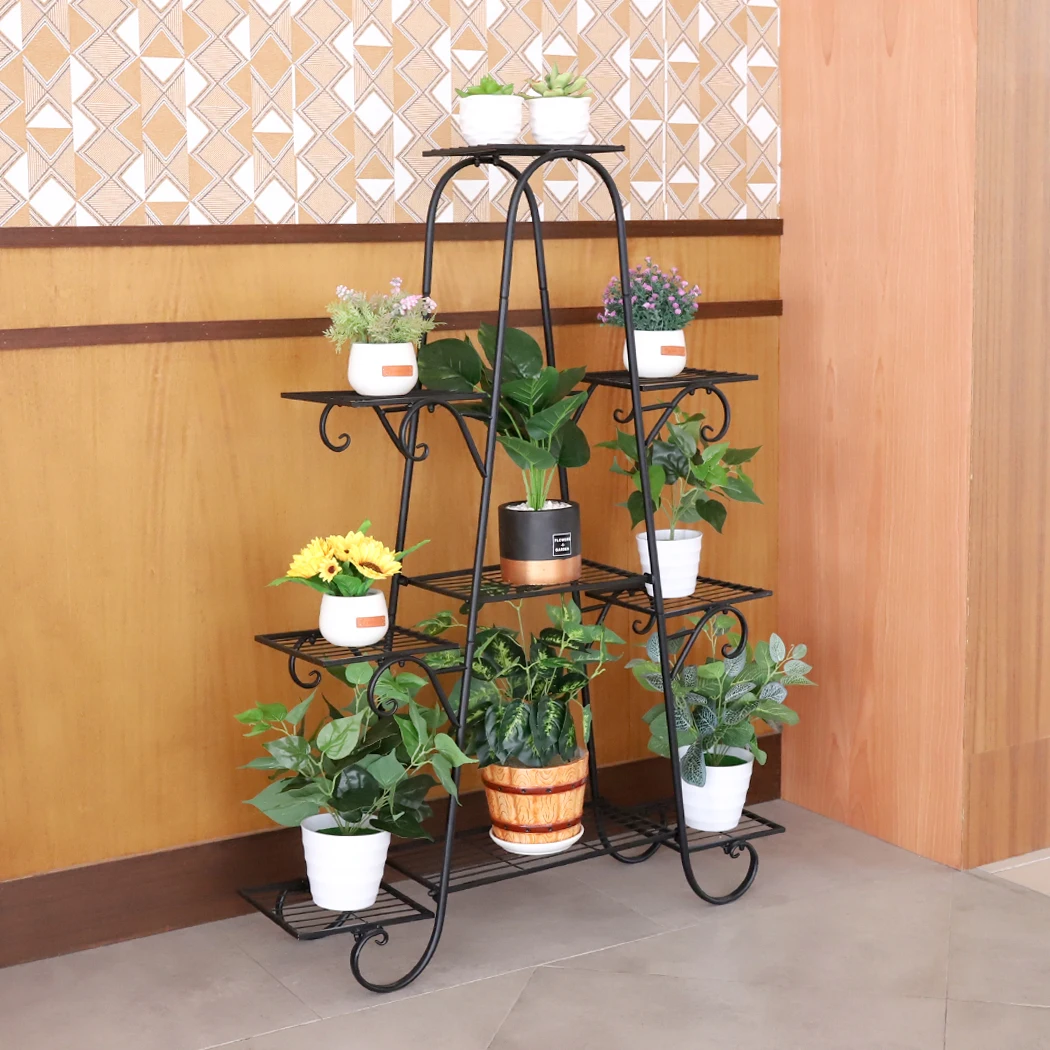 9 Tier Plant Stands Indoor Metal Plant Shelf Stand Outdoor Multilayer