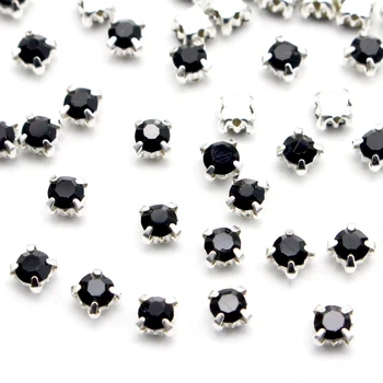 

ywzatgits 100pcs 4mm Crystal AB Loose Rhinestones Glass Sew On Rhinestone Claw Sewing Wedding Accessories YG0814