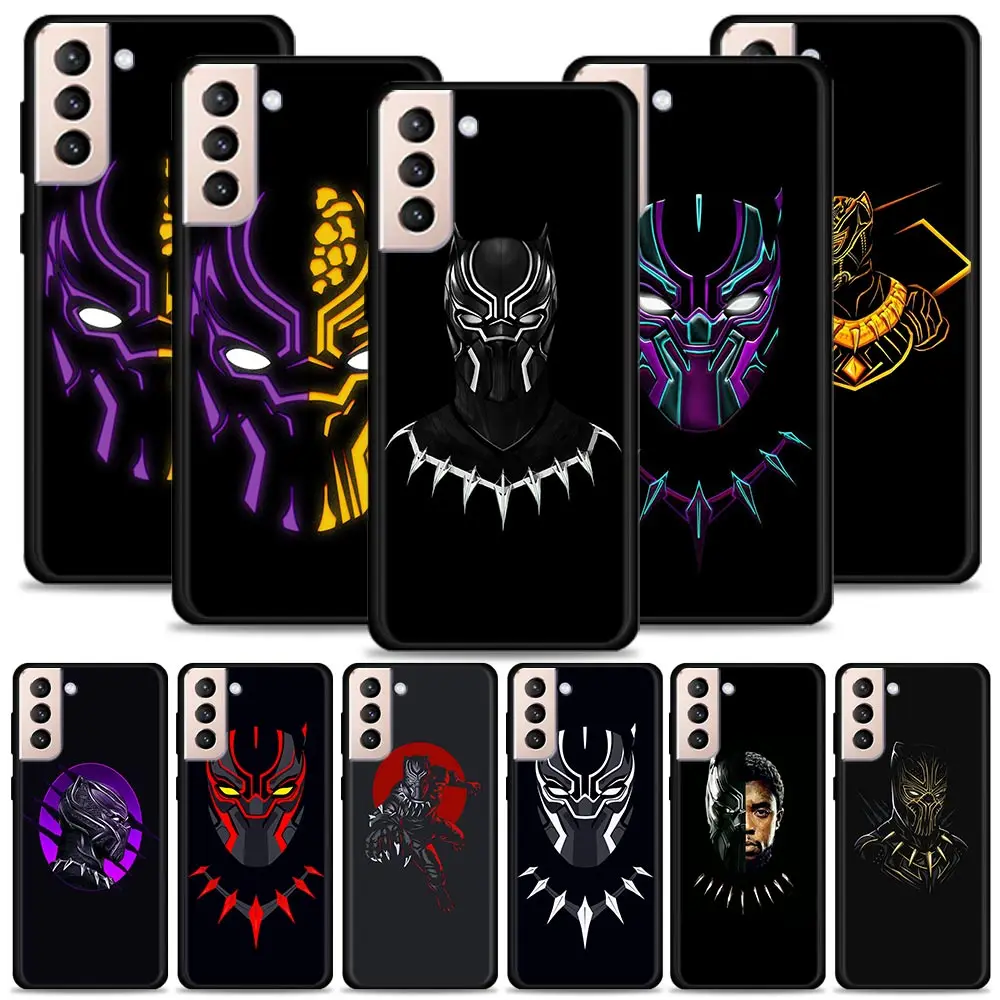 Чехол для телефона Samsung Galaxy S20 S21 FE Ultra S10 Plus S10Lite 5G S10e S9 S8 S7 Fundas Marvel Черная пантера