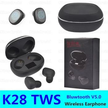

K28 Wireless Earphone BT V5.0+EDR Stereo Surround Headset Smart Touch Dual In-ear Digital Display Earbuds With Microphone