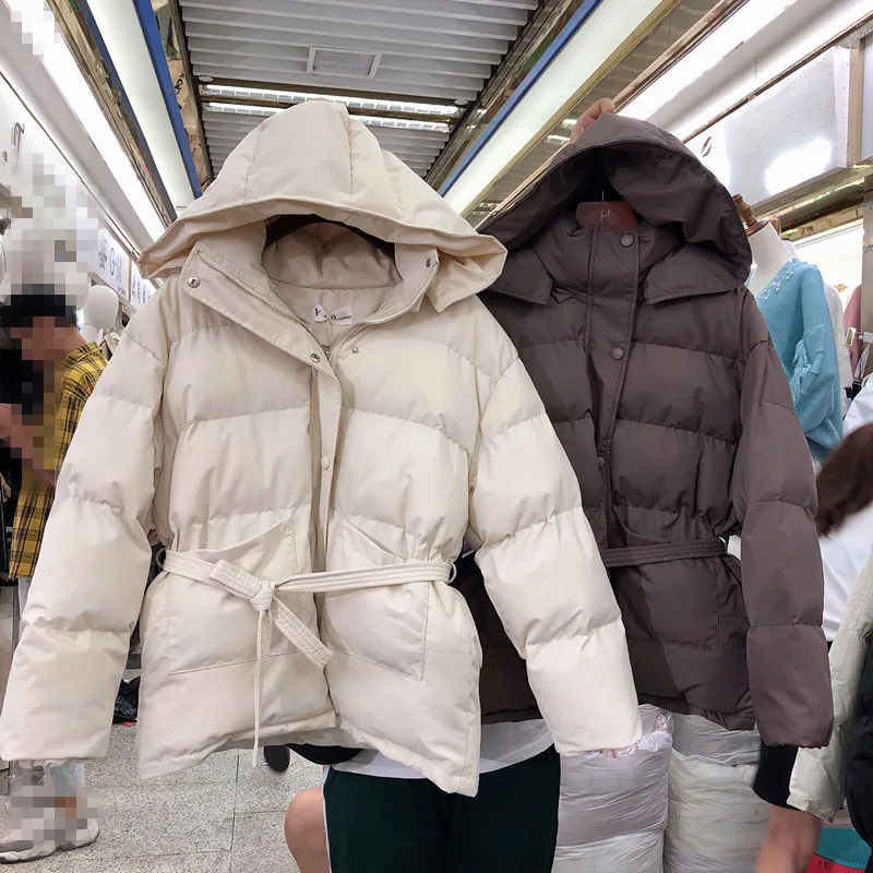 Женская парка, хлопковая стеганая куртка для женщин s, зимняя новая Корейская шапка, утолщенное пальто, студенческое хлопковое пальто, куртка с капюшоном