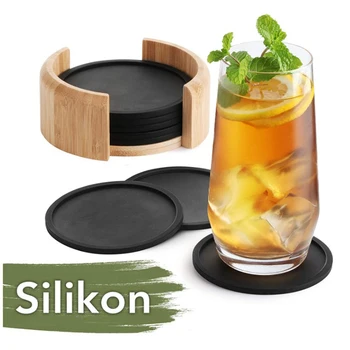 

Drink Coaster Table Placemats Creative Coffee Mug Cup Coasters Non-slip Silicone Drinking Coaster Set For Home Office Tableware