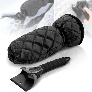 

Car Ice Scraper Mittens Windshield Snow Scraper Remover Waterproof Thick Lined Glove F-Best