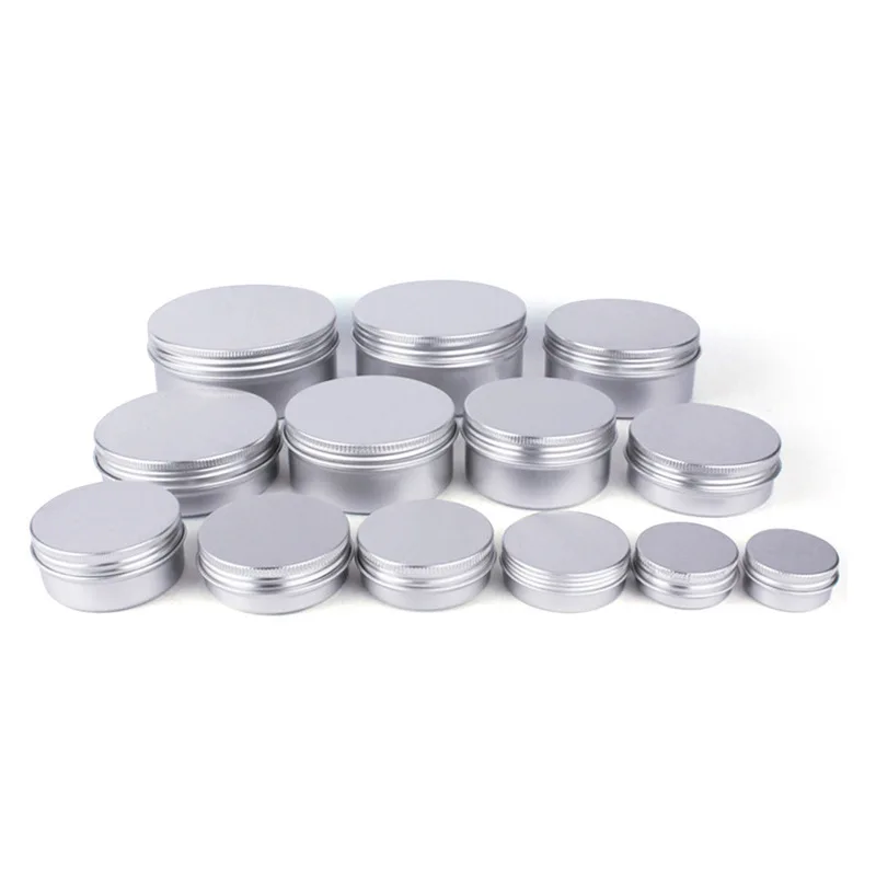 

silver gold pink black white 5g 10g 15g 20g 25g 30g clear window aluminum jar aluminum tin cans Aluminum Cream Cosmetic Jar
