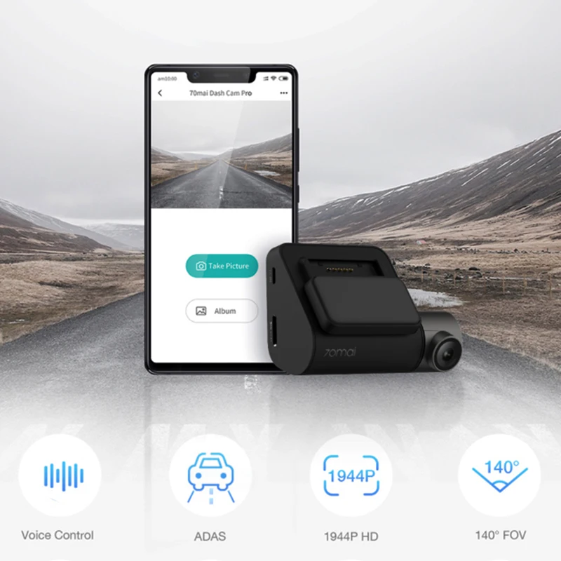 Pаспродажа 70mai Dash Cam Pro 1944P font b gps b font ADAS Автомобильный видеорегистратор камера Wifi Голосовое управление ночное видение 24H монитор парковки Автомобильная камера ...
