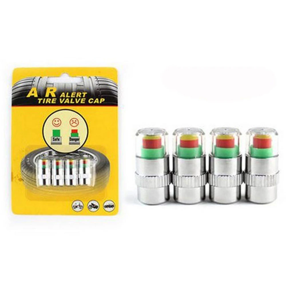 TPMS Car Tire Monitoring Durable Tire Pressure Monitoring Gauge Tyre 4Pcs Valve Caps Precise