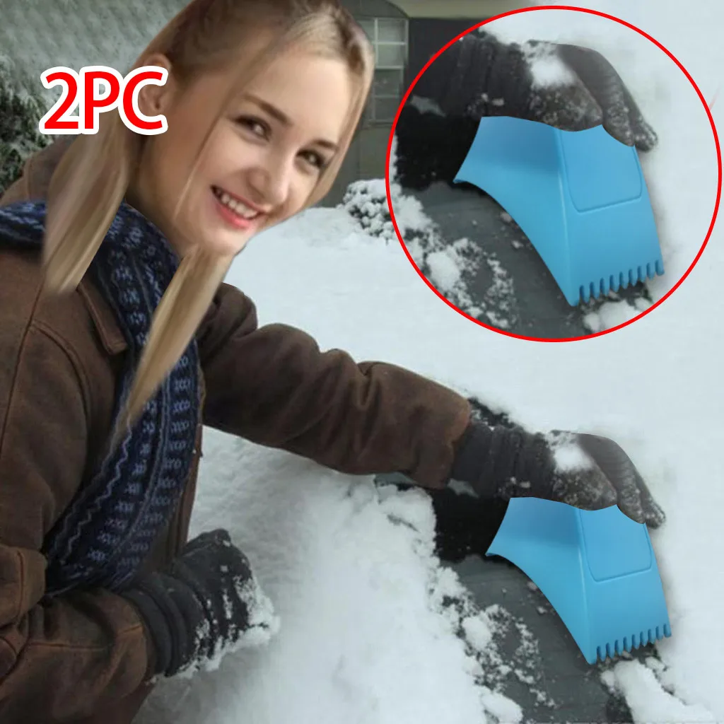 

2pcs Auto Car Magic Window Windscreen Car Ice Scraper Outdoor Winter Car Tool mini spikes Snow Brush Shovel Removal