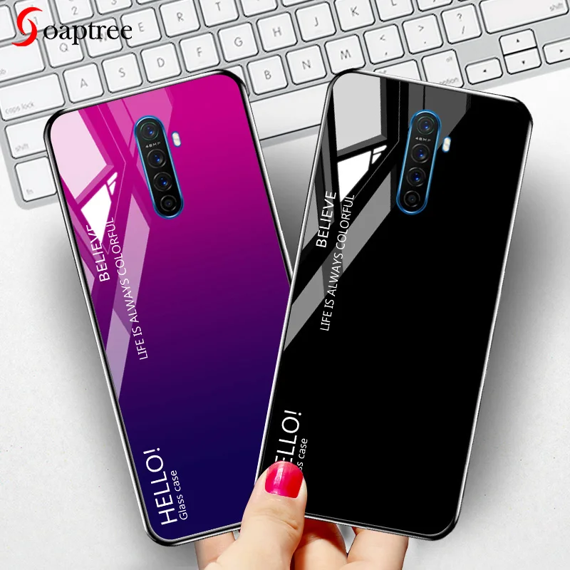 Градиентный чехол из закаленного стекла для OPPO Reno 2 Z Ace 2Z роскошный силиконовый